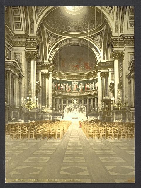Photo:The Madeleine, interior, Paris, France,c1895
