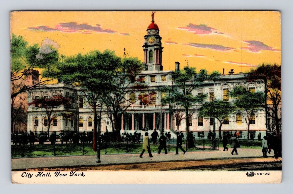 New York City, Panoramic City Hall, Antique Vintage c1911 Souvenir Postcard