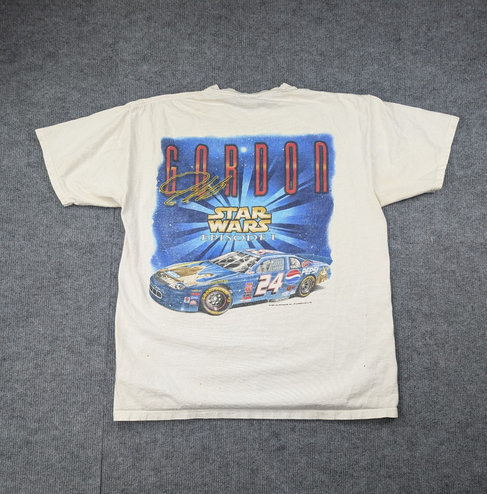 Star Wars Jeff Gordon Shirt Mens Large Episode 1 Pepsi Vintage 90s Nascar Racing
