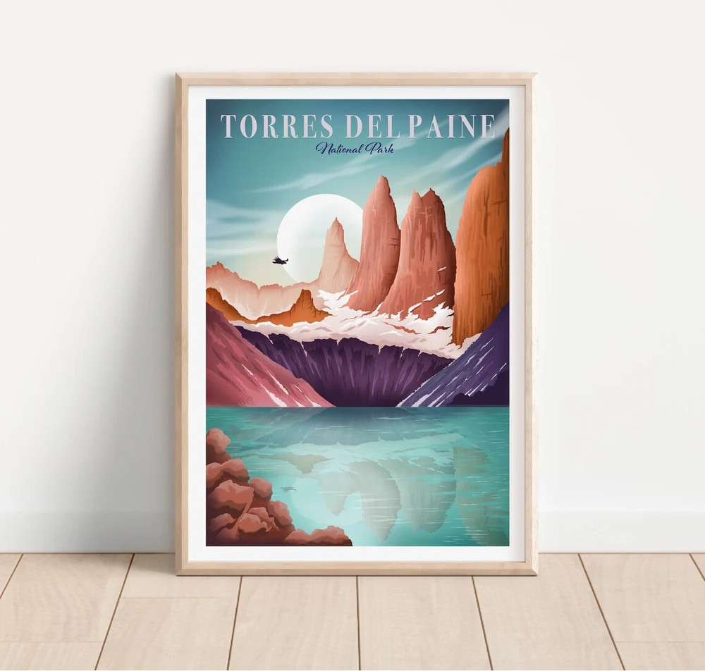 Torres del Paine Chili Wall Art Poster Premium Quality Choose your Size