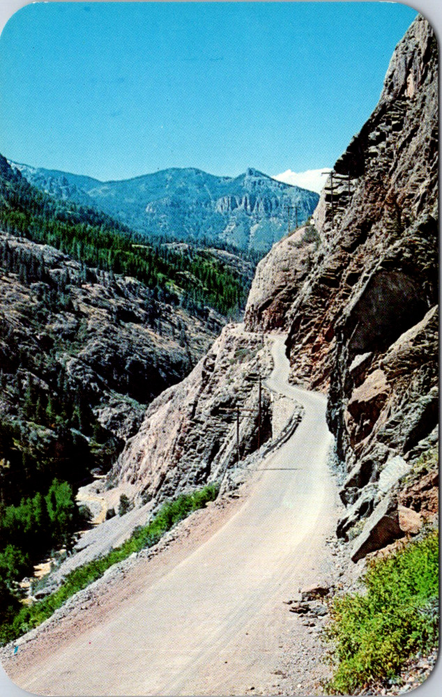 Vintage Postcard Uncompahgre Gorge Million Dollar Highway Ouray