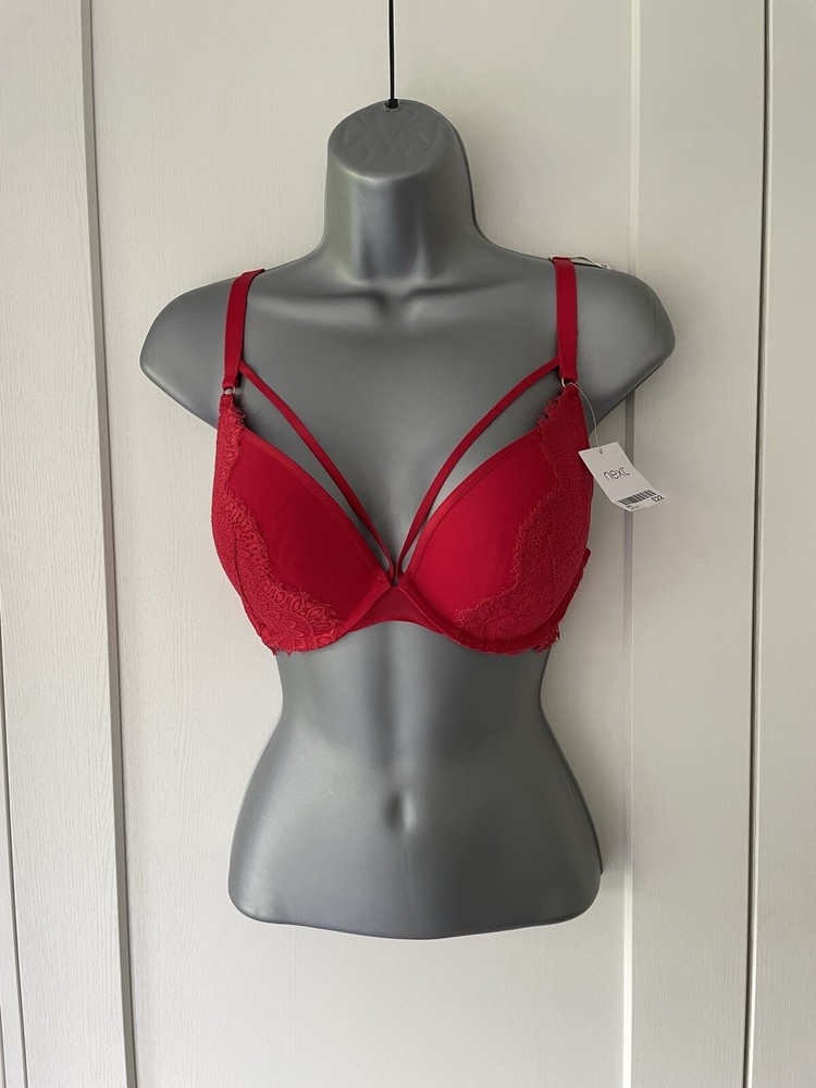 Ladies Next Bright Red Padded Cara Wired Bra 34D New with Tags RRP £22
