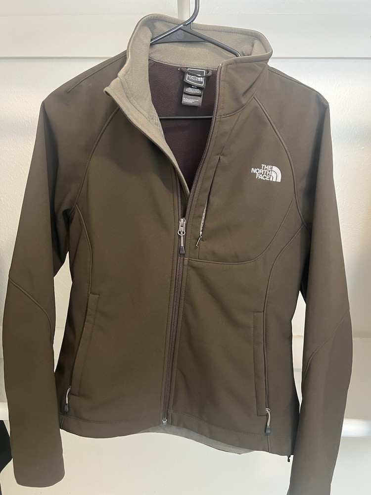 The North Face Women's Brown Soft Shell Jacket M Full Zip Zipped Pockets Hiking