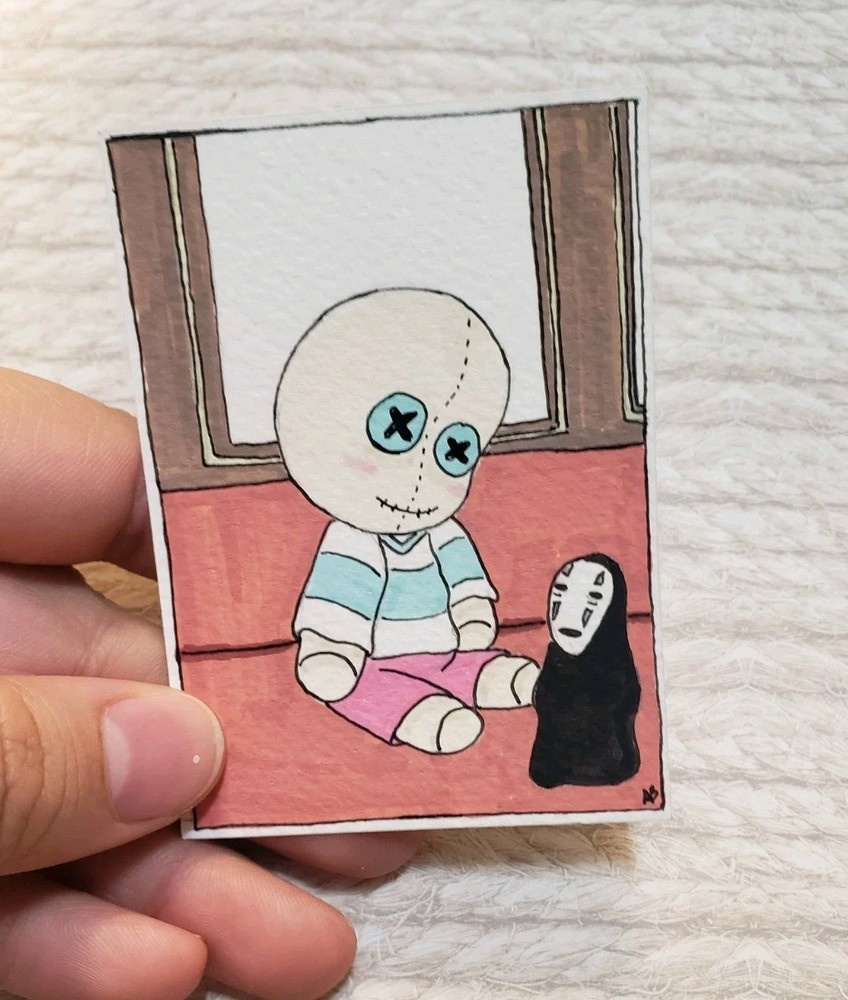 Original Aceo. Voodoo Doll. AcrylicAnd Ink. art by leximi