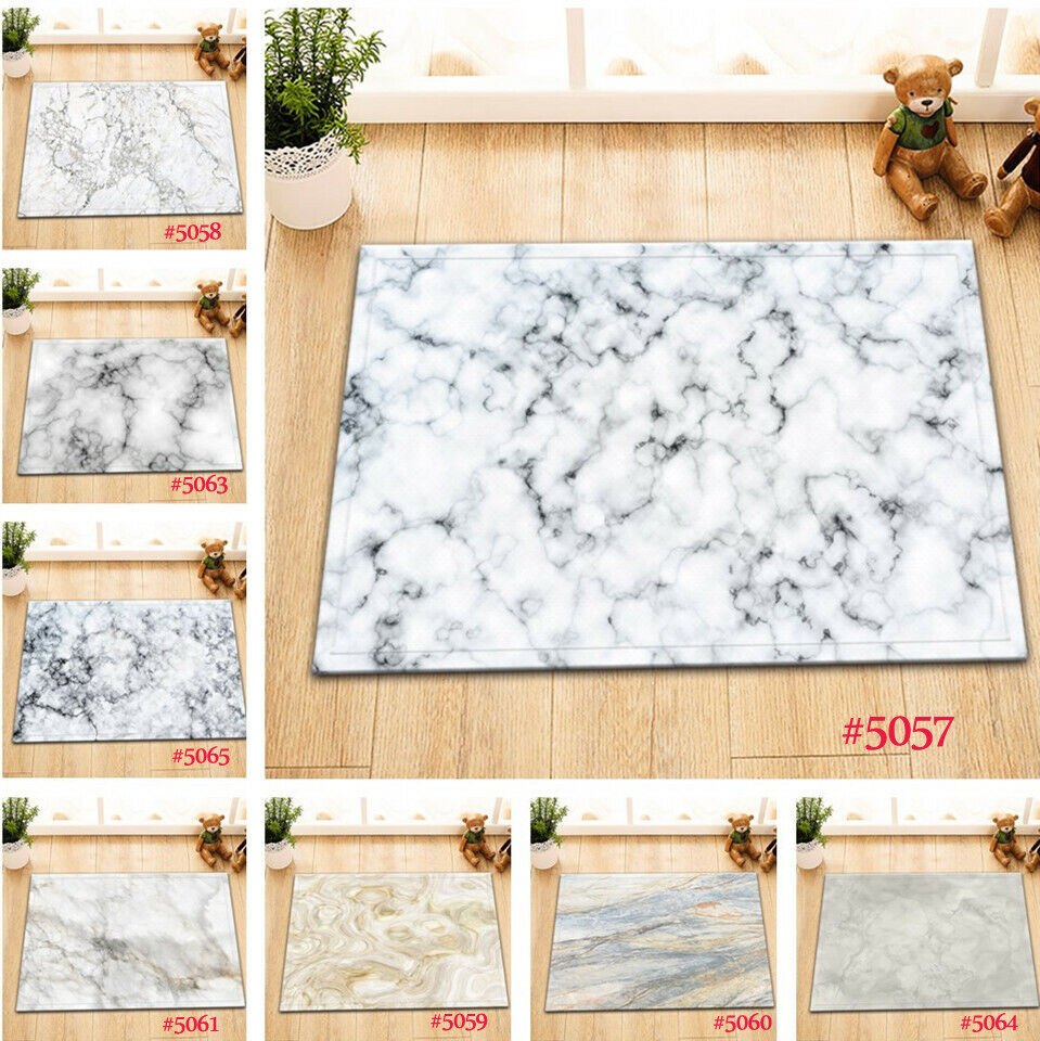 Abstract Marble Memory Foam Non-Slip Bath Rug for Home Floor Mat-image