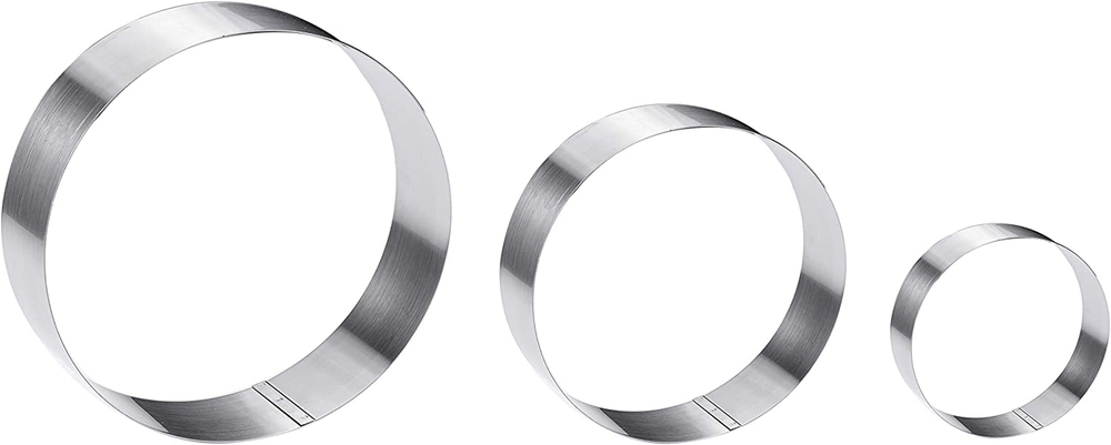 4/6/8 Inch Stainless Steel Round Cake Ring Set for Baking Pancakes & Biscuits
