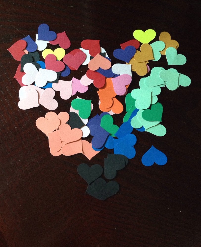 100 Acid-Free Heart Paper Punches for Scrapbooking & Crafting-image