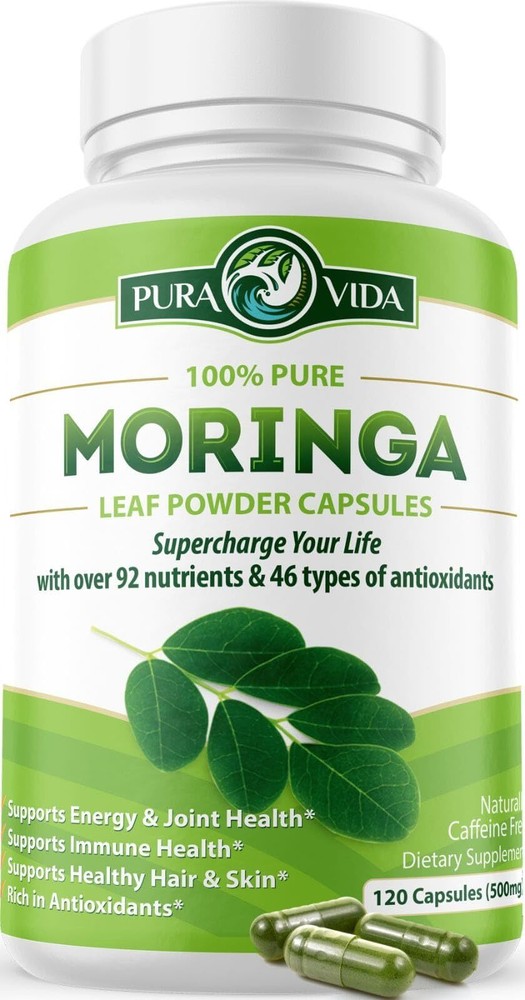 Organic Single Origin Moringa Leaf Capsules for Energy & Metabolism Boost