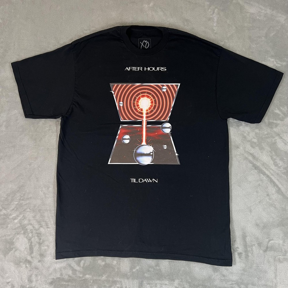 XO After Hours Til Dawn Shirt Mens Large Black The Weeknd 2022 Concert Tour Tee