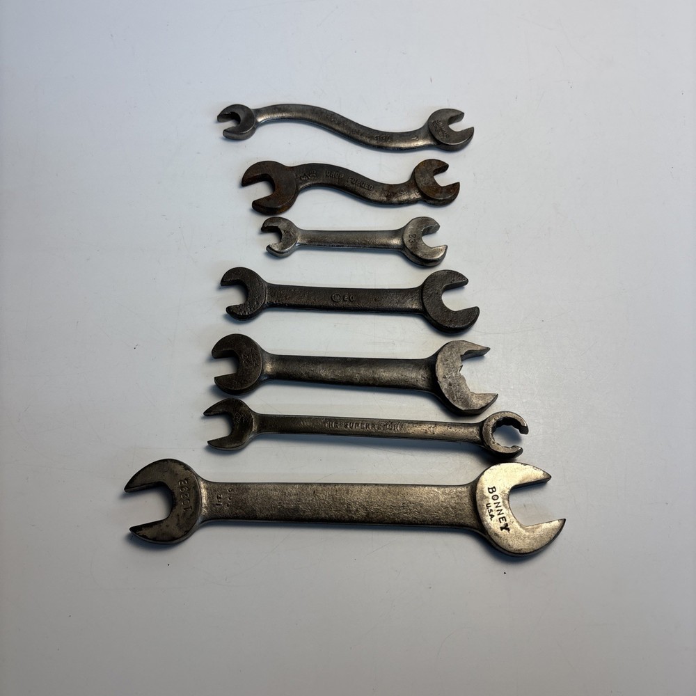 Vintage Open End Wrench Lot USA Williams Bonney Billings Spencer 7pc