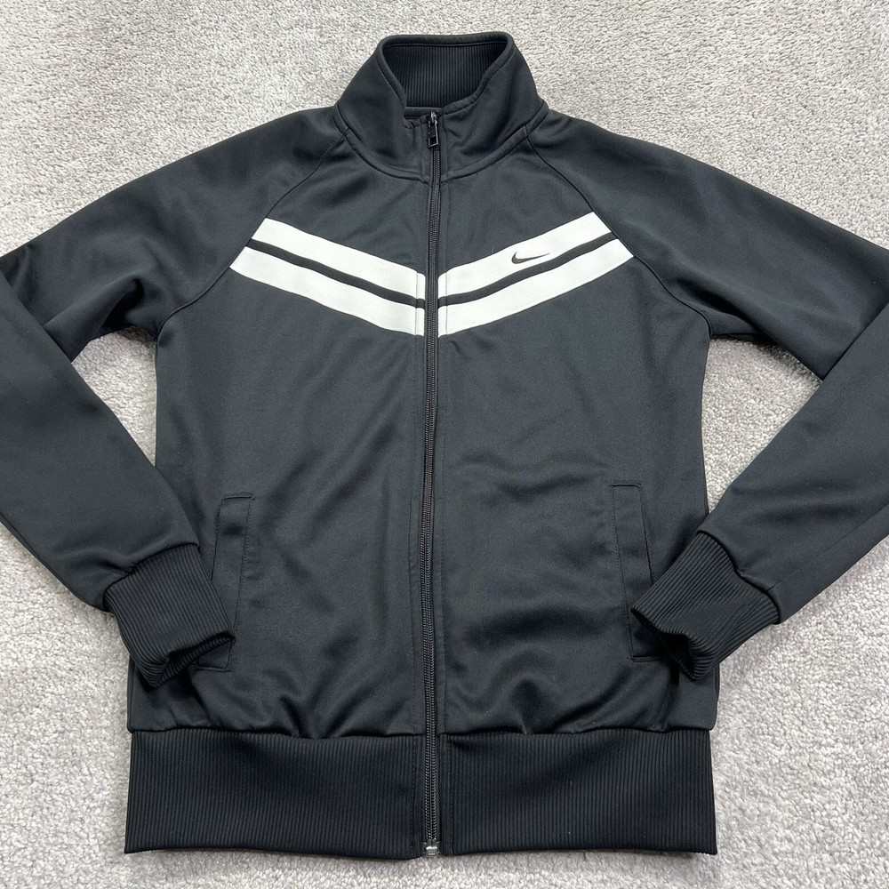 Nike Athletic Dept Track Jacket Women's Size Medium Striker Black White Full Zip
