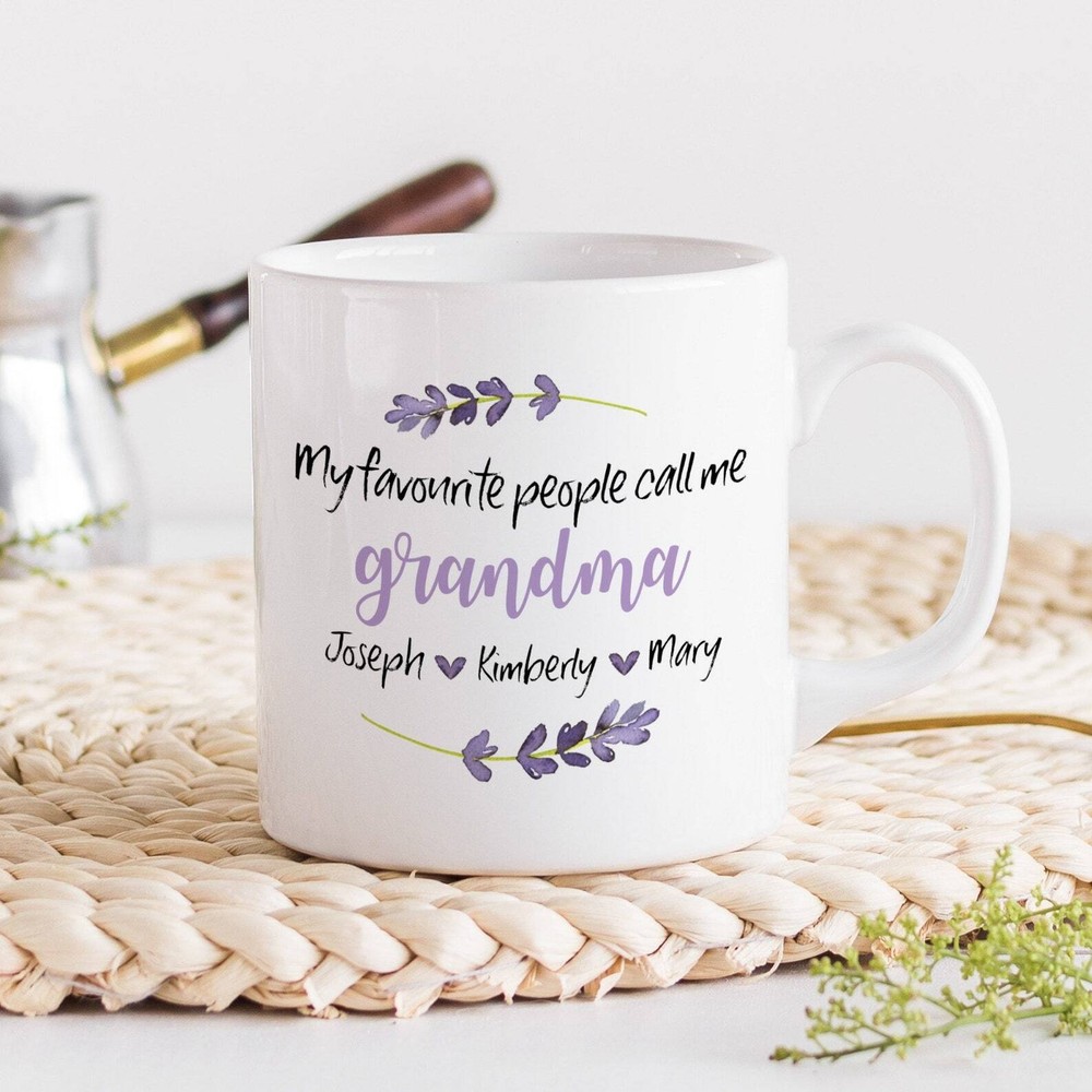 My Favourite People Call Me Grandma Mug With Lavender Personalised Gift For