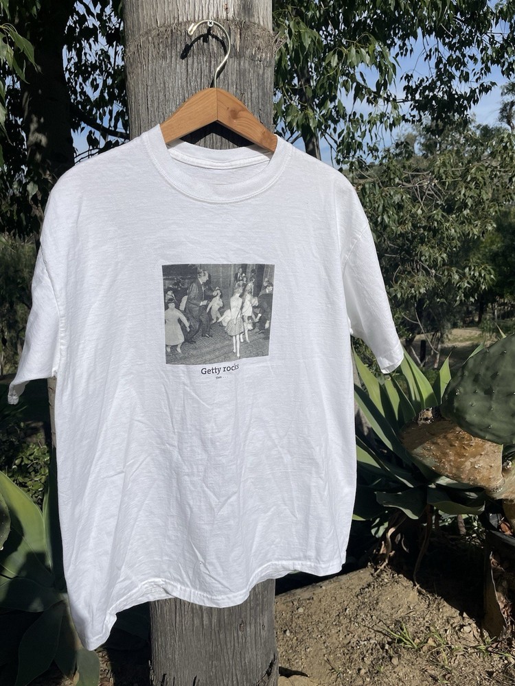 1999 Getty Museum Vintage White Tshirt Medium Getty Rocks Then Getty Rocks Now