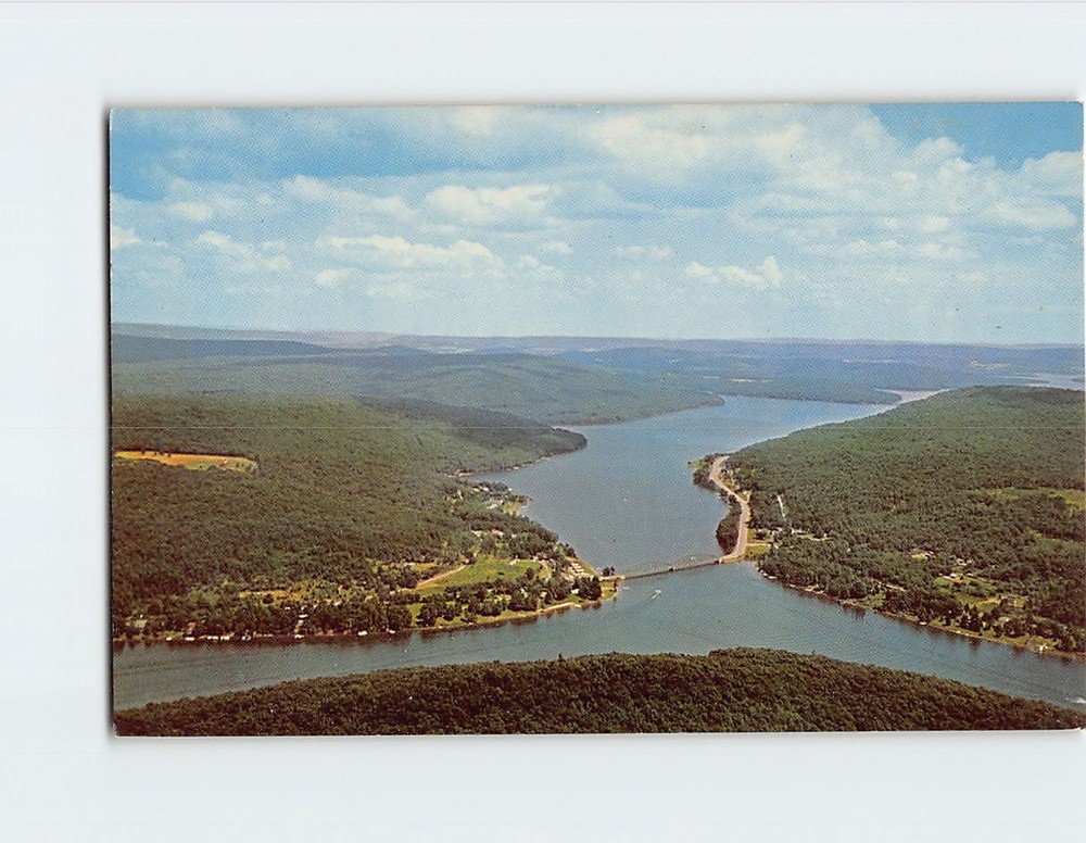 Postcard Aerial View Deep Creek Bridge Garrett County Maryland USA