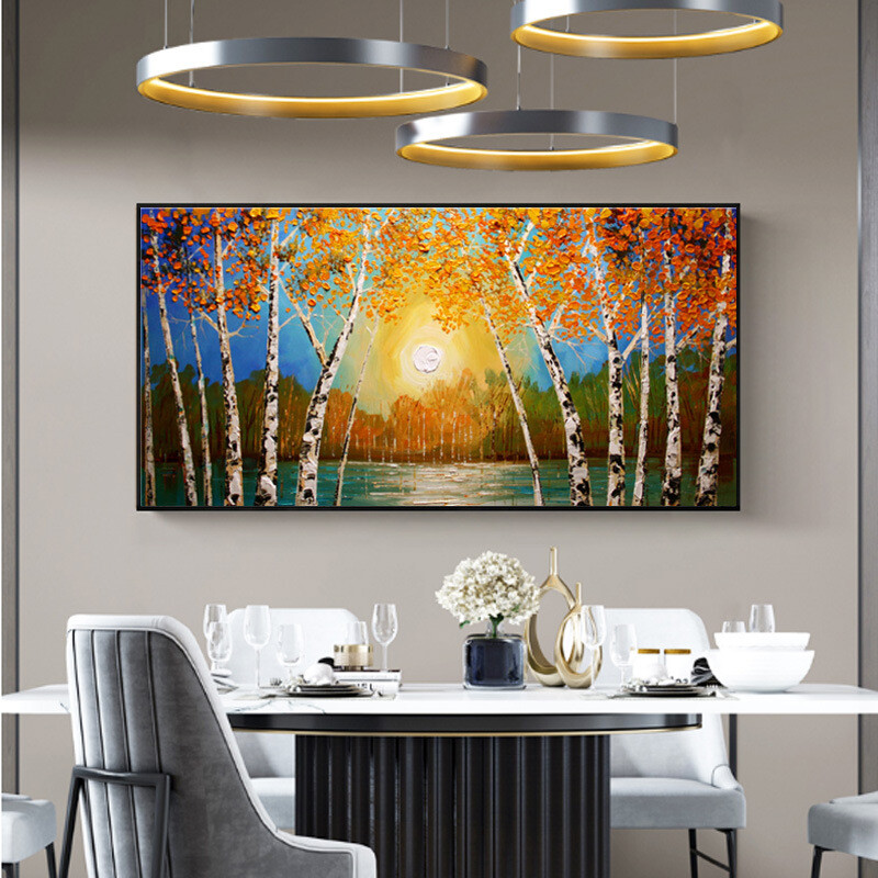 Abstract Forest Sun Scenery Canvas Wall Art Canvas Painting Home Decor Mural-image