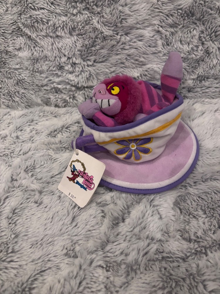 Disney Bean Bag Plush - CHESHIRE CAT TEA CUP (Alice in Wonderland)(6 inch)