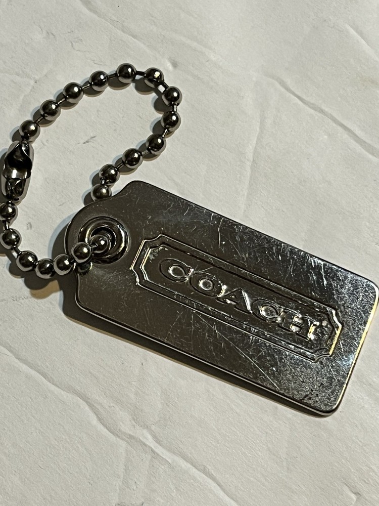 Coach Hangtag Silver Metal Bag Charm Fob For Handbag Purse 1.25” Hang Tag VTG