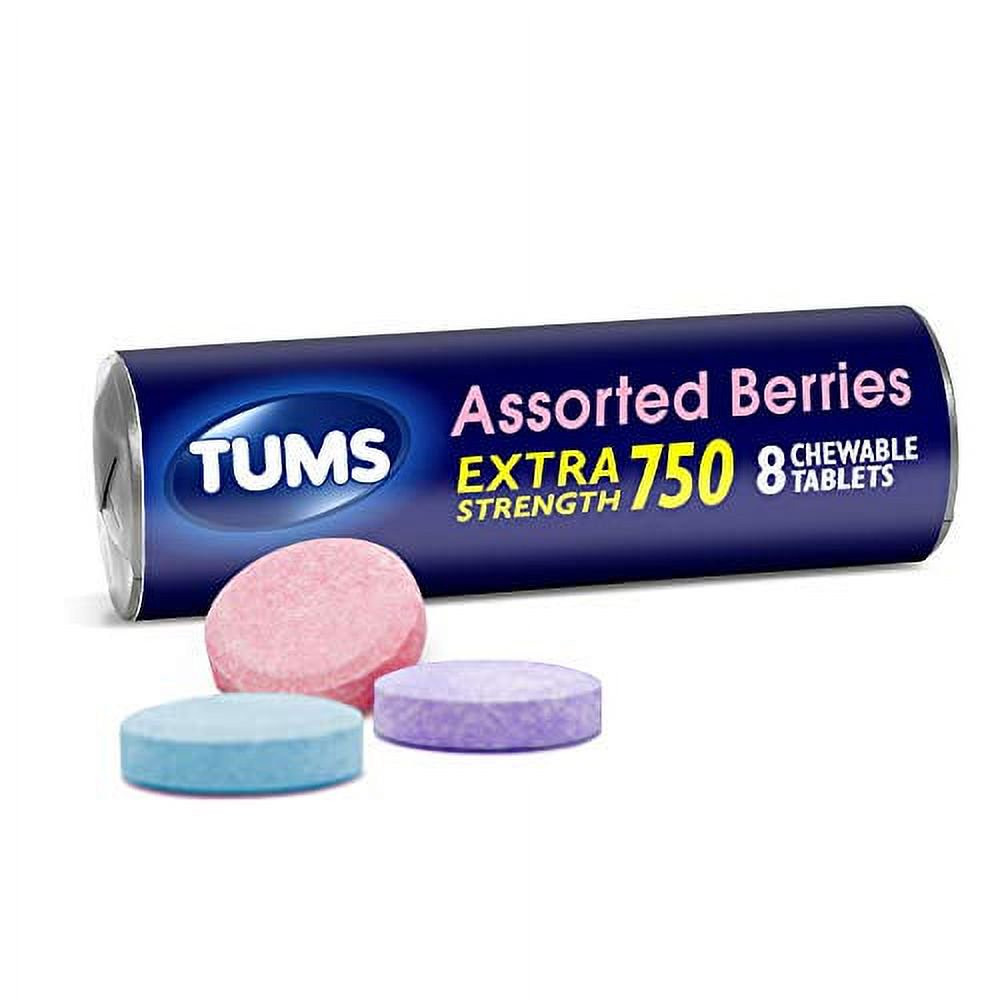 TUMS Extra Strength Assorted Berries Antacid Chewable Tablets, 8ct (12 Pack)