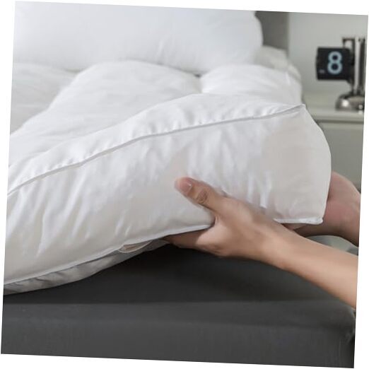 4 Inch Memory Foam Mattress Topper Size, Breathable Fluffy Queen White