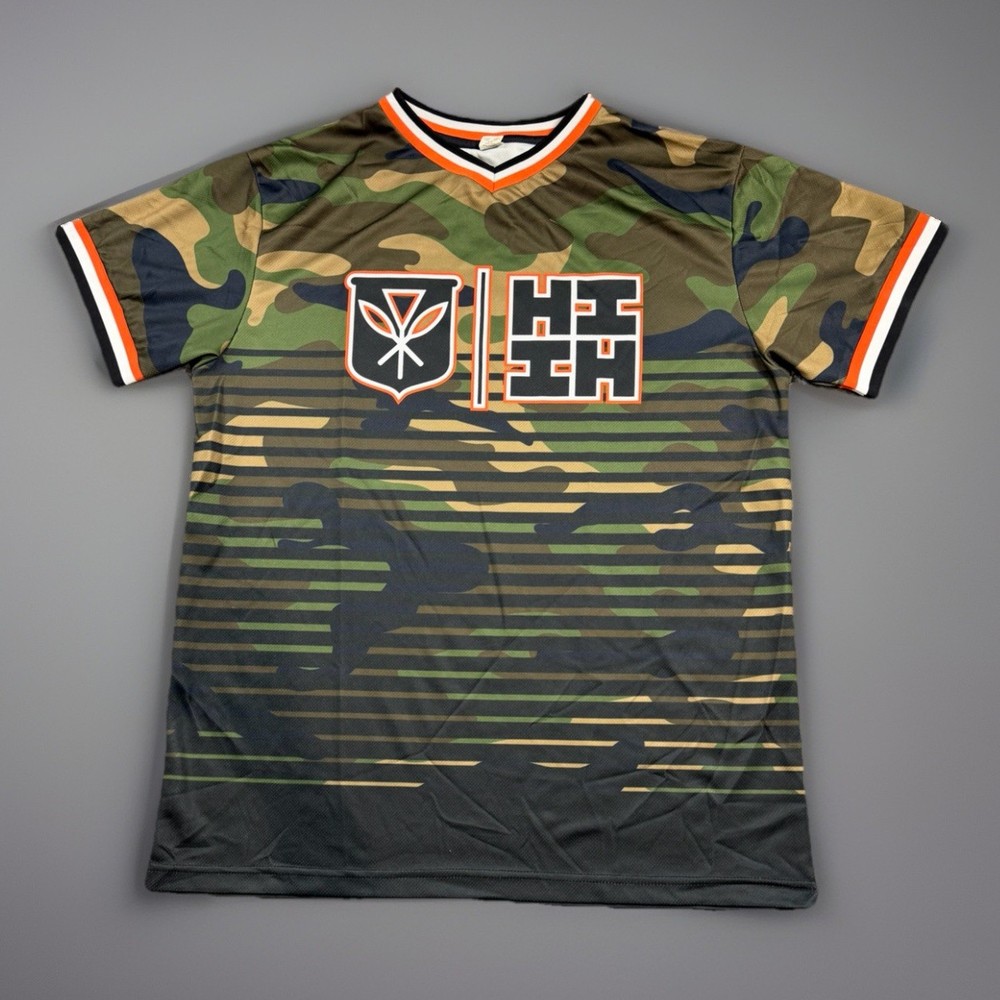 Hawaii’s Finest Jersey Athletic Shirt Camo Hawaiian Aloha Size Men’s Large