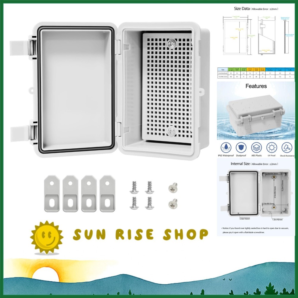 Waterproof Junction Box - Durable ABS Plastic Electrical Enclosure 5.9x3.9-image