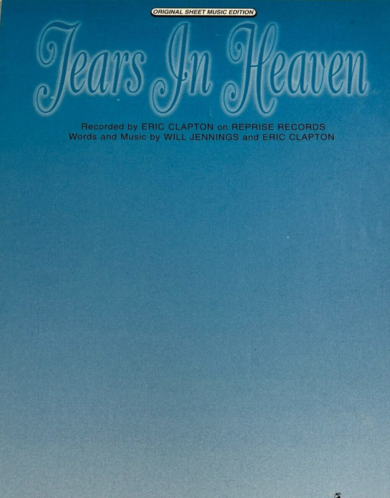 Vintage Sheet Music Eric Clapton Tears in Heaven