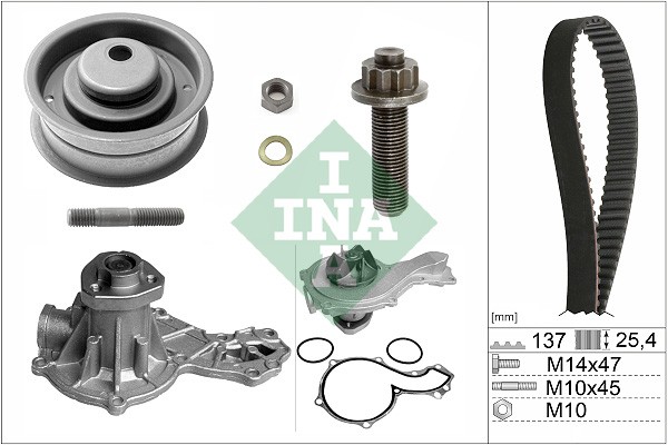 530 0003 30 INA water pump + timing belt kit for Audi, Seat, VW