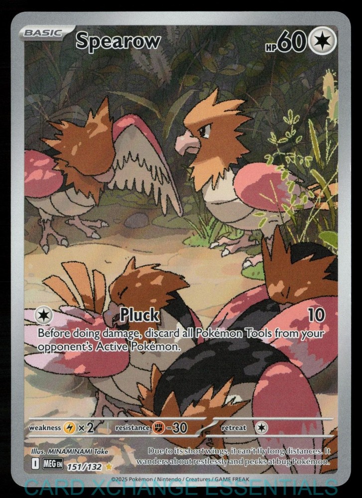 Spearow 151/132 Illustration Rare Mega Evolution Pokemon Holo Near Mint
