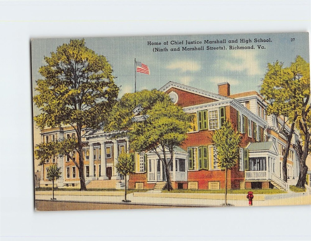 Postcard Home of Chief Justice Marshall Richmond Virginia USA