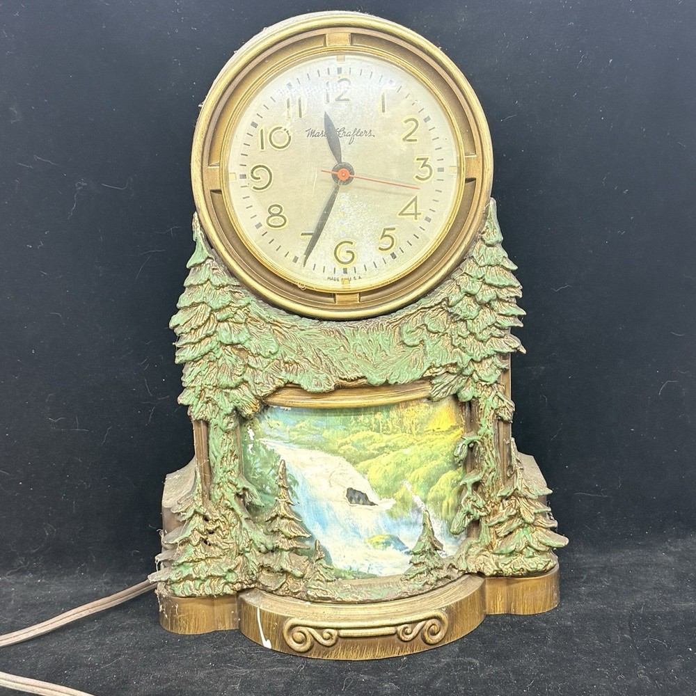 Vintage Mastercrafters Animated Motion Lighted Waterfall #344 Clock