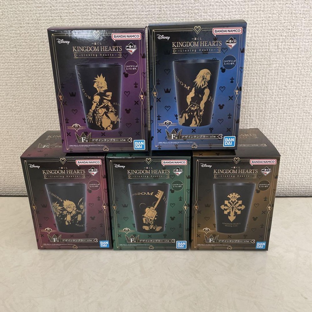 Kingdom Hearts Linking Hearts Design Tumbler 5 Set Ichiban kuji F New prize J 55