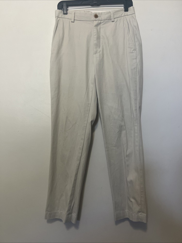 Brooks Brothers Clark Dress Pants Men's W30/L30 Cream 97% Cotton Flawed