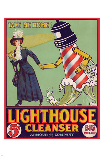 LHCLEANSER- show me dirt VINTAGE AD poster 20x30 CLASSIC lighthouse RETRO