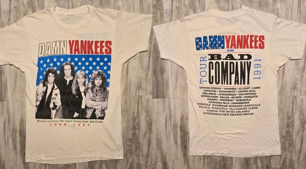 1991 Damn Yankees Tour Shirt All Sizes BO2733
