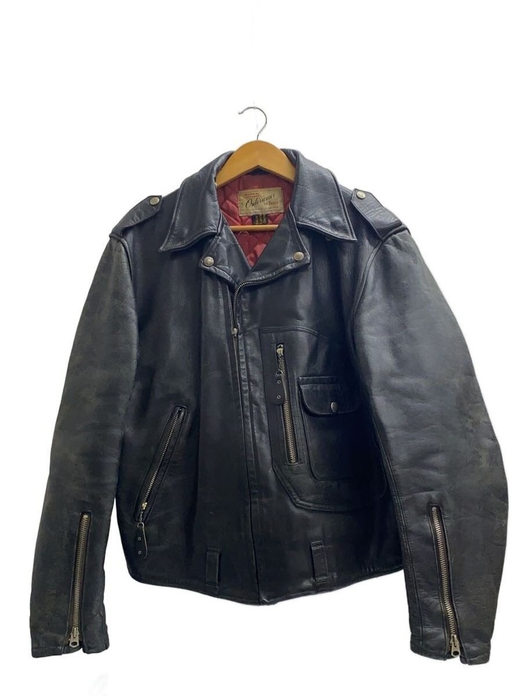 Hercules Double Riders Jacket/Horse Leather/50S/Talon Zip/D Pocket/Black 3483