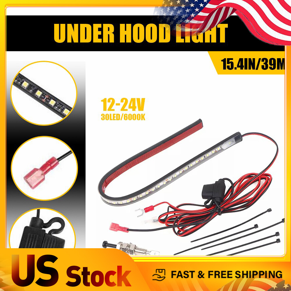 Universal Under Hood LED Light Kit with Auto On/Off for All Vehicles - White