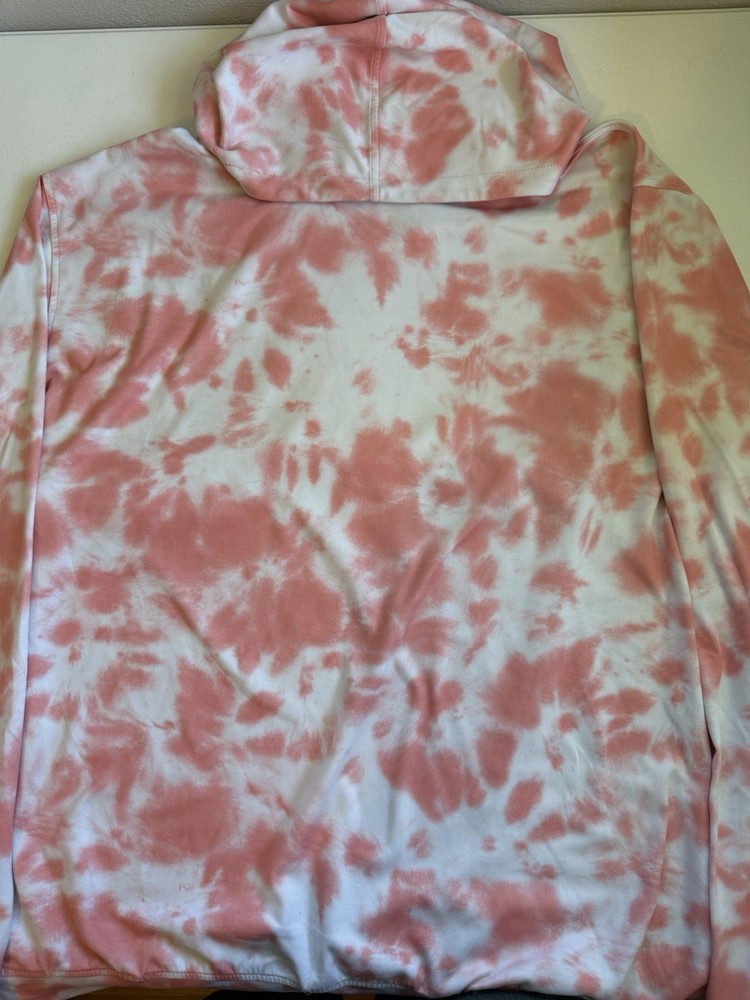 Waggle Pink White Tie Dye Pullover Sweatshirt Men’s 2XL Hoodie