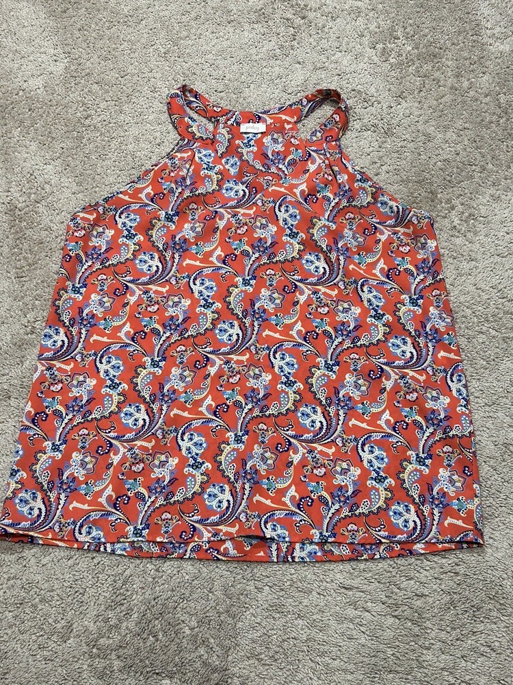 Pixley Womens Shirt Size Medium Multicolor Print Lightweight Flowy Classic