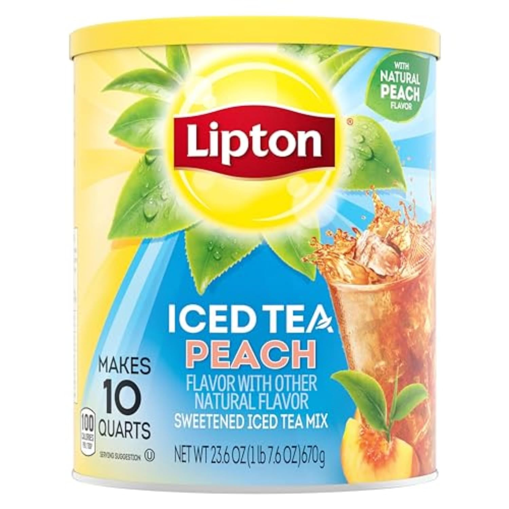 Iced Tea Mix, Peach Sweetened Iced Tea, Makes 10 Quarts