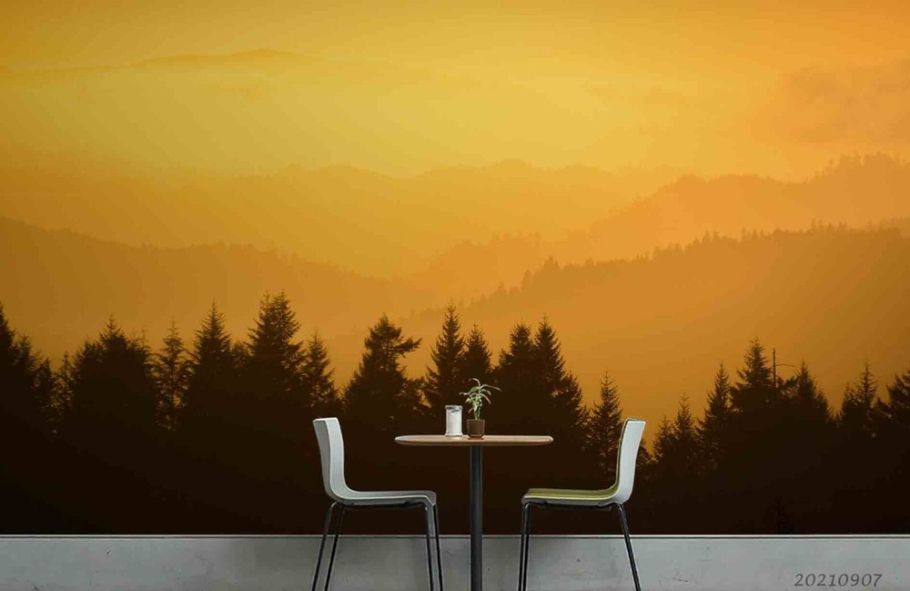 3D Forest Mountain Abstract Wallpaper Wall Murals Removable Wallpaper-image