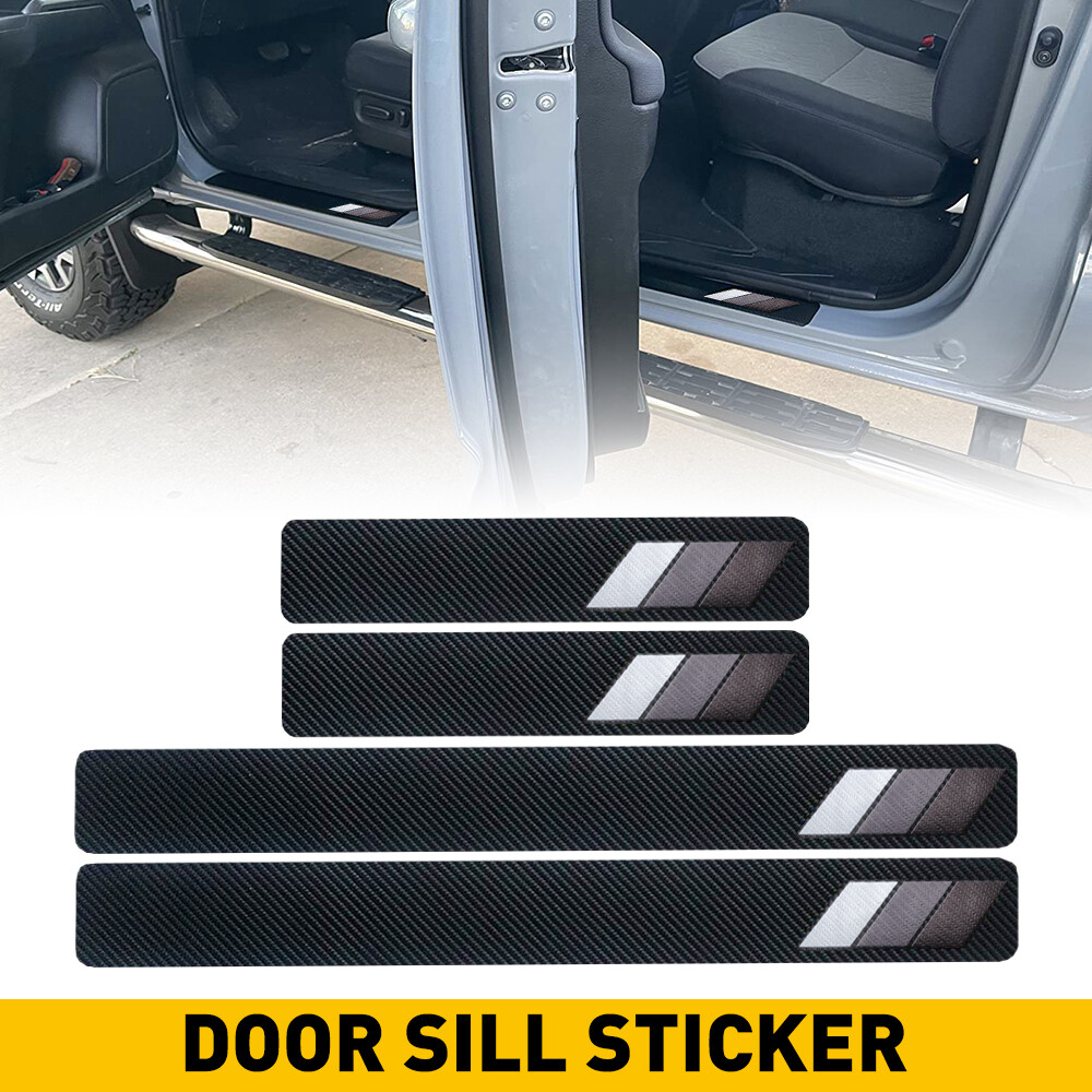 Tri-Color Carbon Fiber Door Sill Protector for Toyota S