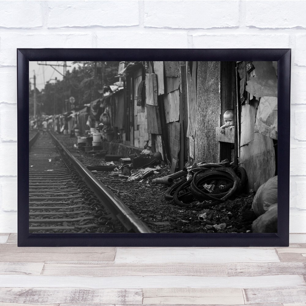 Kid Child Baby Person Railroad Tracks Railway Documentary Wall Art Print