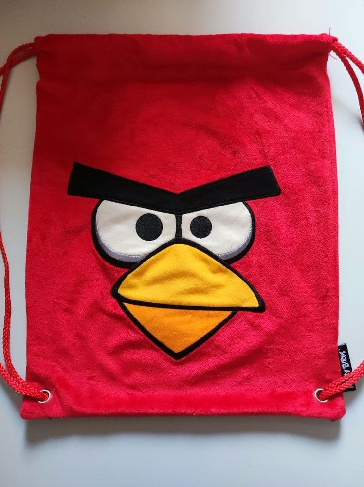 Angry Birds Knapsack Drawstring Bag Backpack Red Kids Heisei Retro