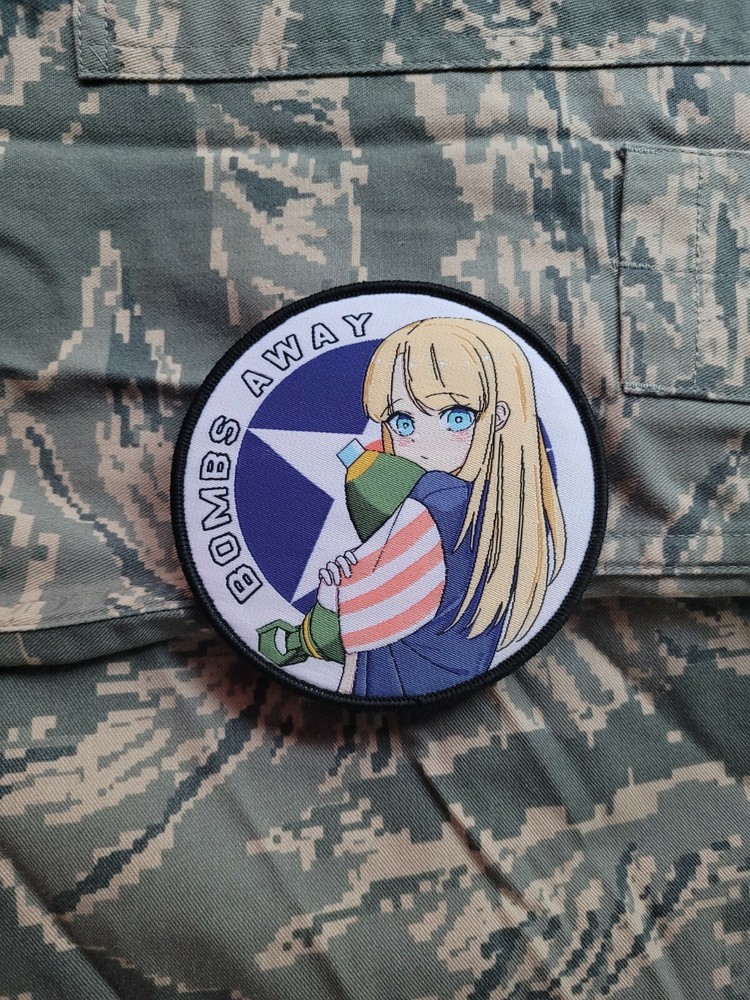 Atamonica aviation 'Bombs Away' anime female pinup morale airsoft girl patch
