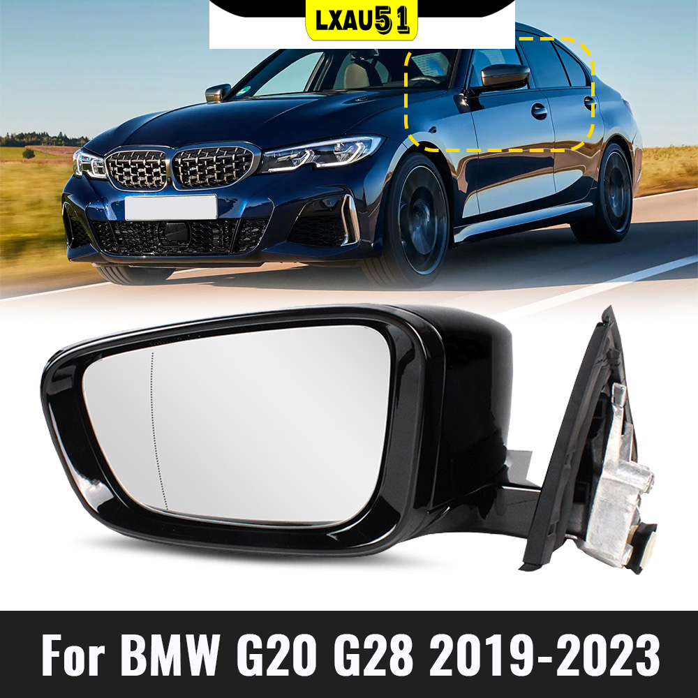 Left Driver Side Black Mirror with Camera For BMW G20 G28 2019-2023 Heated 9Pins