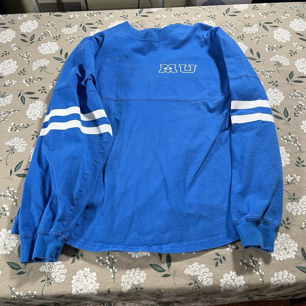 Disney Parks Monsters University Blue Spirit Jersey Puff Print XL Sweatshirt