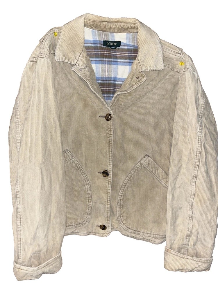 J. Crew Corduroy Jacket Blazer  Long Sleeve Vintage small medium Fall- Cream tan