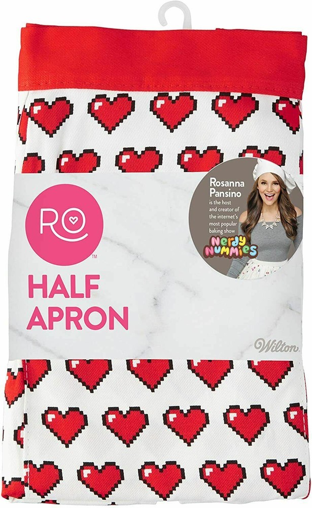 ROSANNA PANSINO Half Apron Heart Print Waist Apron