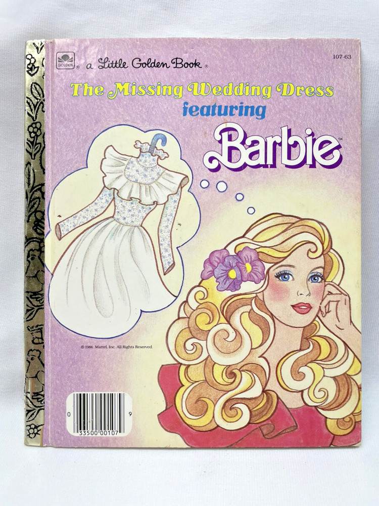 1986 Vintage Little Golden Book BARBIE The Missing Wedding Dress Karen Krugman