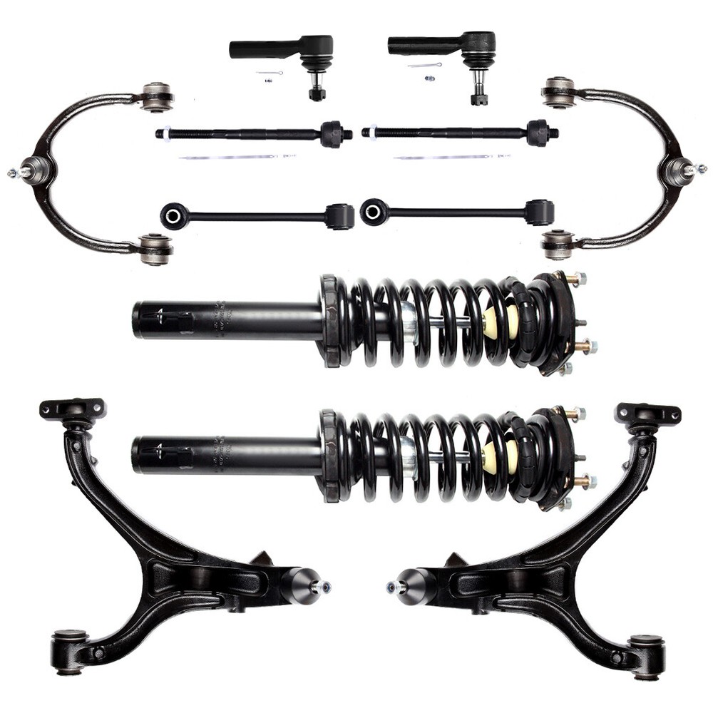 2006-2010 Jeep Commander Full Front Suspension Kit with Struts Sway Bar Control Arms Tie Rods